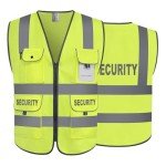 Hi-Vis Security Vest with 9 Pockets, ANSI Compliant