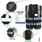Black Reflective Safety Vests with 7 Pockets