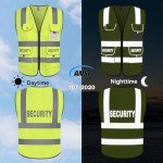 Hi-Vis Security Vest with 9 Pockets, ANSI Compliant