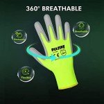 Hi-Vis Yellow PU Coated Safety Work Gloves
