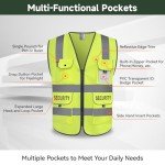 Hi-Vis Security Vest with 9 Pockets, ANSI Compliant