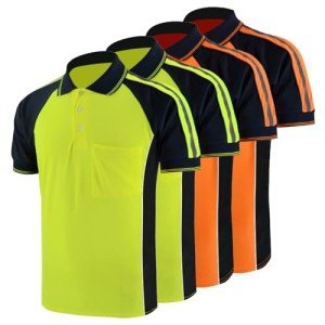 4-Pack Hi-Vis Safety T-Shirts with Reflective Strips
