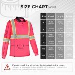 Reflective Construction Safety Polo Shirts - Pink, 6pcs