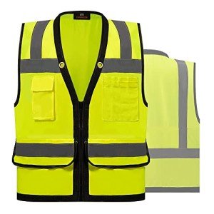 High Visibility ANSI Class 2 Safety Vest with Pockets