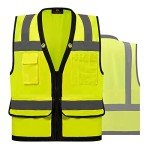 High Visibility ANSI Class 2 Safety Vest with Pockets