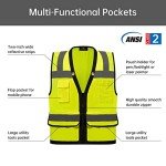 High Visibility ANSI Class 2 Safety Vest with Pockets