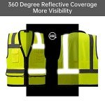 High Visibility ANSI Class 2 Safety Vest with Pockets