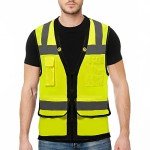 High Visibility ANSI Class 2 Safety Vest with Pockets