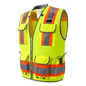 Men's Heavy Duty Reflective Safety Vest with Pockets