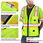 High Visibility Reflective Safety Vest with Pockets