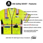 High Visibility Reflective Safety Vest with Pockets