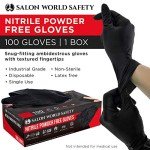 Large Black Nitrile Disposable Gloves, Box of 100