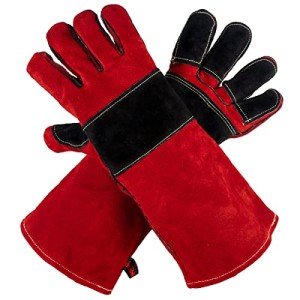 Heat-Resistant Leather Welding Gloves - 16 Inch