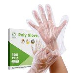 100 Count Disposable Poly Gloves - Latex Free