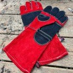 Heat-Resistant Leather Welding Gloves - 16 Inch