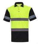 Men's High Visibility Reflective Polo Shirt - Yellow