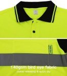 Men's High Visibility Reflective Polo Shirt - Yellow