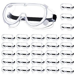 30 Pack Clear Anti-Fog Safety Goggles