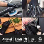 Large Black Nitrile Disposable Gloves, Box of 100