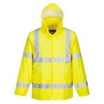 Men's Waterproof Hi-Vis Rain Jacket - Yellow