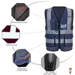 Custom Logo Safety Vest - Navy Blue