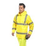 Men's Waterproof Hi-Vis Rain Jacket - Yellow