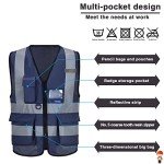 Custom Logo Safety Vest - Navy Blue