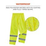 Ergodyne Lightweight Hi-Vis Rain Pants, Lime