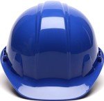 Blue Hard Hat with 4-Point Ratchet Suspension
