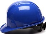 Blue Hard Hat with 4-Point Ratchet Suspension