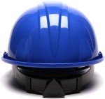 Blue Hard Hat with 4-Point Ratchet Suspension