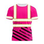 Pink Neon US Flag High Visibility Safety Shirt