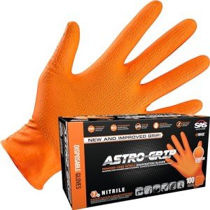 XL Orange Nitrile Disposable Gloves - 100 Pack