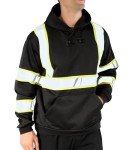 Men's Hi-Vis Reflective Safety Hoodie – Black