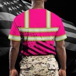 Pink Neon US Flag High Visibility Safety Shirt