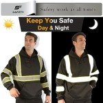 Men's Hi-Vis Reflective Safety Hoodie – Black