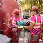 Pink Neon US Flag High Visibility Safety Shirt