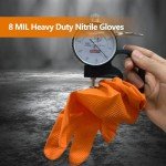 Heavy Duty Nitrile Disposable Gloves, 8-mil Orange