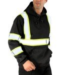 Men's Hi-Vis Reflective Safety Hoodie – Black