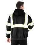 Men's Hi-Vis Reflective Safety Hoodie – Black