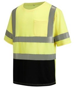 Hi-Vis Safety Yellow T-Shirts for Men
