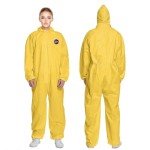 Disposable Hazmat Suits - Yellow Protective Coveralls