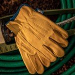 HydraHyde Leather Work Gloves - Water-Resistant, Large