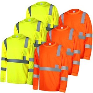 Macarrie 6-Pack High Visibility Long Sleeve Shirts