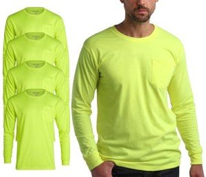 High Visibility Long Sleeve Safety Shirts - 4 Pack