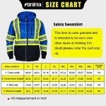 Men's Blue Hi-Vis Reflective Safety Fleece Hoodie