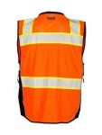 High Visibility Surveyor Vest - Orange/Black, Large