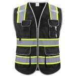 High Visibility Reflective Safety Vest with 8 Pockets