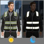 High Visibility Reflective Safety Vest with 8 Pockets