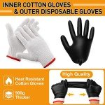 200 Pcs Disposable BBQ Nitrile Gloves Set